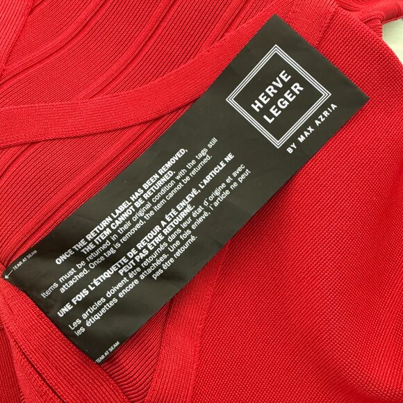 Herve Leger red heart shape jumpsuit size M - Picture 5 of 6